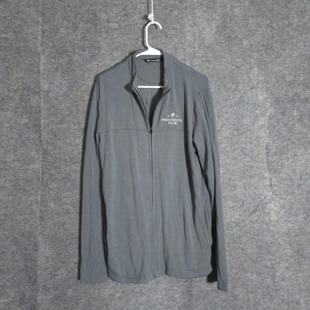 Travis Mathew Jacket Mens Medium Grey Presidents Club Full Zip Golf Active Layer